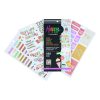 Bright colorful planner sticker sheets featuring motivational quotes, daily to-do lists, and fun ice cream illustrations, perfect for organizing your week with style.