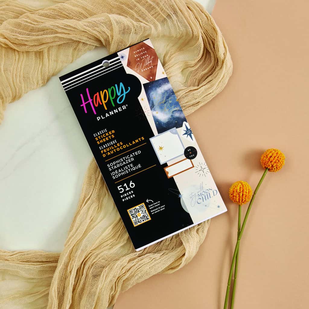 Bright colorful Happy Planner sticker sheets for creative organization and planning, perfect for kids and adults, includes 51+ pieces for joyful decorating and custom scheduling.