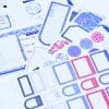 Colorful planner stickers and stationery sheets for organization, scheduling, and creative planning. Perfect for homeschooling, daily tasks, and motivational notes at The Wraperie.