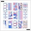 Blue and pink decorative planner sticker sheets for organization and scrapbooking at The Wraperie.