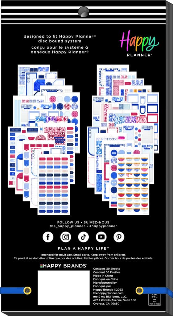Discbound system planner stickers for happy planner, colorful decorative accessories for organization and planning enthusiasts.
