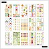 Vibrant fruit and floral-themed planner stickers for organization and decoration.