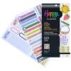 Colorful Happy Planner sticker sheets with motivational quotes and floral designs for organization and inspiration.