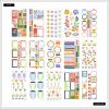 Colorful floral and seasonal planner stickers for scrapbooking, journaling, and organization, featuring vibrant designs of flowers, labels, and decorative elements for DIY projects.