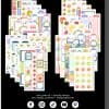 Planner stickers for Happy Planner, featuring colorful floral, fruit, and decorative designs on 30 sheets for organizing and decorating your planner pages.