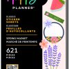 Happy planner sticker sheets with floral spring theme, colorful and decorative for scrapbooking and planning, 621 pieces included.
