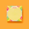 Bright colorful sticky notes with "Be the Sunshine" text on a rainbow sunburst background, perfect for inspiring notes and creative organization at The Wraperie.