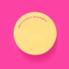 Yellow circle with pink text saying "You're seriously so awesome" on a vibrant pink background, positive affirmation message, modern design, colorful graphic, motivational quote, The Wraperie.