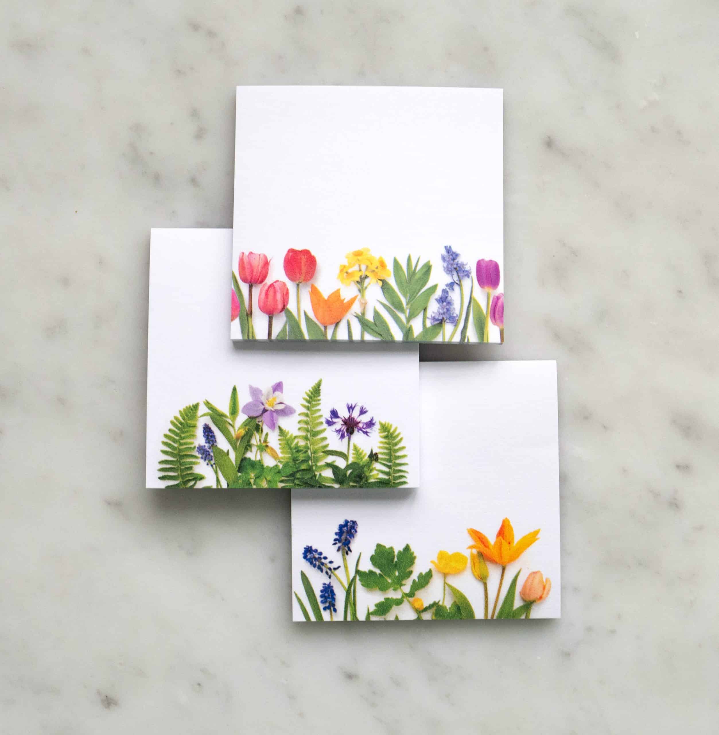 Beautiful botanical cards featuring colorful watercolor floral illustrations, perfect for spring or garden-themed stationery and greeting cards at The Wraperie.