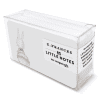 Bright acrylic storage box featuring whimsical bunny illustration, perfect for organizing notes, desk supplies, or small items at The Wraperie. Stylish and functional for a creative workspace.