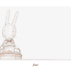 Mini bunny illustration holding a basket of colorful Easter eggs, watercolor style, charming and whimsical, perfect for spring or holiday-themed decor or greeting cards.
