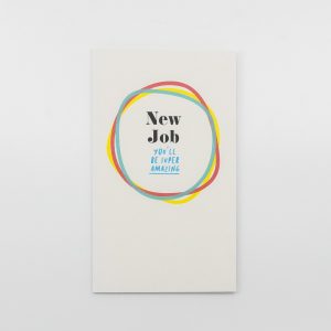 Colorful "New Job" greeting card with optimistic message, perfect for celebrating career changes and new opportunities.