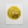 365 days lover than before quote on gold foil paper, celebrating a year of love and appreciation, perfect for greeting cards or motivational wall art.