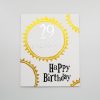 Gold and white birthday greeting card with sunburst design, "29 Wednesday!" and "Happy Birthday" message, perfect for celebrating special occasions and birthdays.
