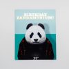 Panda-themed birthday card from The Wraperie featuring a panda wearing a black and red floral kimono, celebrating Pandamonium birthday event.