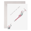Bright and cheerful greeting card featuring an adorable illustrated dog dressed in patriotic attire launching a rocket, with a motivational quote about reaching new heights, perfect for celebrating achievements.