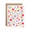 Colorful floral "Happy Birthday" greeting card with pink, red, blue, and yellow flowers, perfect for birthday celebrations and adding a vibrant touch to your special occasion.