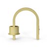 Gold-colored modular candle holder with an arched design, modern aesthetic, perfect for home decor and tabletop lighting.