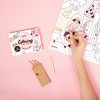 Coloring pocket poster featuring princess and dragon characters for kids ages 3-7, with 6 crayons included, perfect for creative play and storytelling.