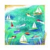 Colorful Father's Day card featuring sailing boats on water with a heartfelt message for Dad. Perfect for expressing love and appreciation on Father's Day.