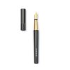 Elegant black and gold fountain pen with replaceable ink cartridge, ideal for personalized writing and calligraphy. Perfect for professionals and stationery enthusiasts.
