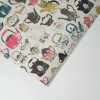 Pink, black, and white illustrated teapot and handbag stickers on a sheet, perfect for decorating or crafting, from The Wraperie's collection of unique, whimsical designs.