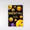 Emoji-themed mental health note notebook with colorful emojis on a black background, designed for fun and expressive mental wellness journaling. Perfect for mood tracking and emotional expression.