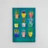 Colorful succulent plant illustrations on a vibrant canvas wall art piece for home decor, emphasizing trendy, modern, and decorative wall art from The Wraperie.