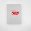 Morning person humor notebook with playful quote, perfect for morning coffee lovers and humor enthusiasts. Great for gifts, journaling, or daily motivation.