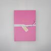 Pink memory book with gold lettering 