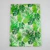 Lush tropical leaf patterned food wrapper with green foliage design, eco-friendly and stylish for sustainable meal packaging.