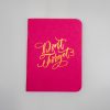 Don't forget motivational pink notebook with yellow cursive text for daily reminders and encouragement.