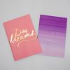 Colorful inspirational greeting cards with gold foil lettering and watercolor backgrounds from The Wraperie, perfect for expressing love, encouragement, or special messages.