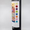 Vibrant building color palette chart by The Wraperie, featuring illustrated scenes and a landscaped cityscape, ideal for interior decor and creative design projects.