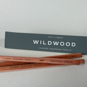 Wildwood scented cedarwood pencils from The Wraperie, perfect for creative writing and gifting, featuring a natural floral scent and elegant design, made from high-quality cedarwood.