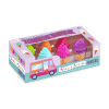Colorful ice cream cone-shaped erasers set in a clear plastic display box, perfect for kids, classroom activities, and stationery collections, emphasizing fun and scented features for creative play.