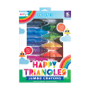 Bright and colorful jumbo triangle crayons set ideal for kids' arts and crafts, featuring bold, vibrant colors perfect for young children and preschoolers.