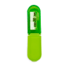 USB flash drive with a transparent green casing, showcasing internal components and connectors. Perfect for portable data storage and transfer.