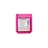 Tiny pink sharpener for pencils with warning label and safety icons, ideal for kids and school supplies.