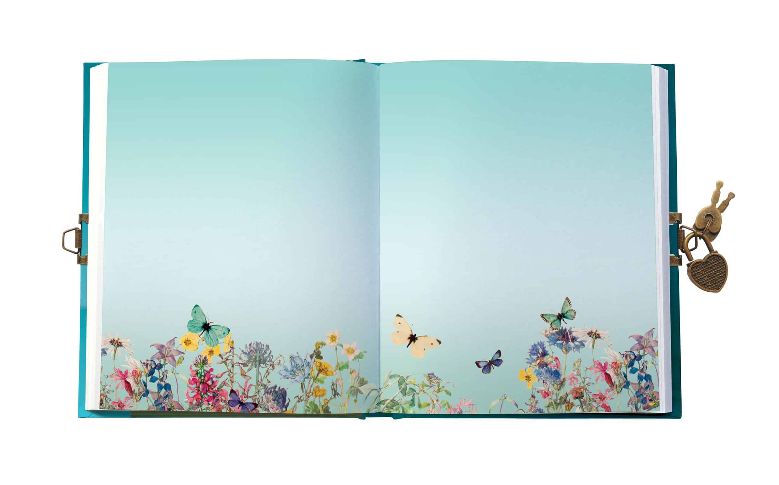 Colorful open book with butterflies and flowers, Olivia the Owl storybook illustration, perfect for kids' reading nook and educational activities at The Wraperie.
