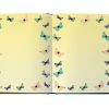 Vibrant butterfly-themed notebook with pastel-colored butterflies on cream pages, perfect for journaling or creative projects, displayed open on a white background.