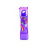 Bright purple LED lip gloss applicator with rainbow, flower, and heart designs, perfect for fun, colorful makeup looks for kids and teens.