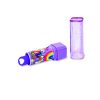 Vibrant lavender lip balm with colorful rainbow and unicorn design, featuring a clear glittery cap. Perfect for adding a pop of color and fun to your makeup routine.