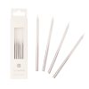 Stainless steel birthday candles with white wax tips, ideal for cake decoration and celebrations. Pack of 16 elegant, shiny candles perfect for gifting and special occasions.
