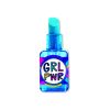 Bright blue antibacterial hand sanitizer spray with a colorful 