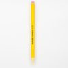 Bright yellow PaperMate SharpWriter red ink retractable ballpoint pen on white background.