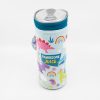 Vibrant juice tumbler with colorful dinosaur, rainbow, and cloud illustrations, perfect for kids, featuring a secure lid and zipper design.