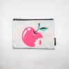 Vegan cherry fruit pouch with a playful pink cherry graphic on a metallic iridescent background, perfect for food wraps and eco-friendly gifts.