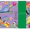 Colorful floral-themed letter writing set featuring illustrated birds and flowers on a purple background, perfect for stationery lovers and gifting.