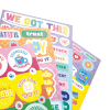 Colorful motivational sticker sheets featuring positive affirmations, inspiring quotes, and cheerful designs, perfect for personalizing and decorating your space or accessories.